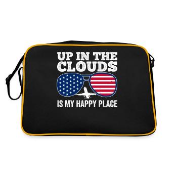 Zitat für fliegende Berufspiloten Retro Flugzeug - Retro Tasche - Schwarz/Gold - Hinten
