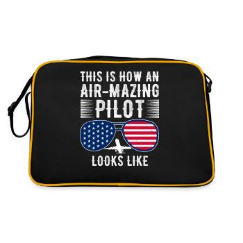 Aircraft Pun Airmazing Pilot - Pilote de ligne - Sac Retro - noir/or - Dos