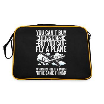 Berufspilot Flugschein Fluglizenz Pilot - Retro Tasche - Schwarz/Gold - Hinten