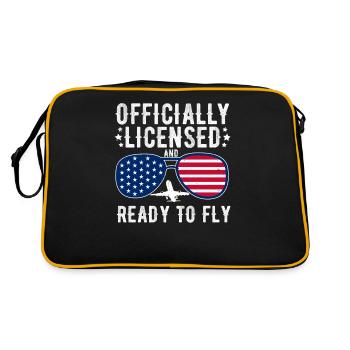 Flight license for a licensed pilot - Retro Bag - black/gold - Back