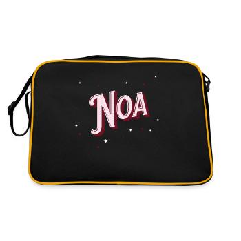 Noa name personalized - Retro Bag - black/gold - Back