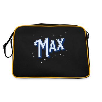 Max Namen personalisiert - Retro Tasche - Schwarz/Gold - Hinten