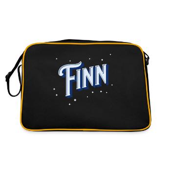 Finn Namen personalisiert - Retro Tasche - Schwarz/Gold - Hinten