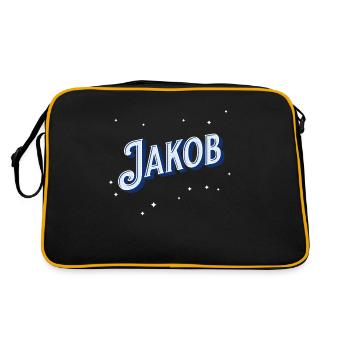 Nom Jakob personnalisé - Sac Retro - noir/or - Dos
