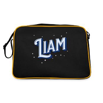 Liam name personalized - Retro Bag - black/gold - Back