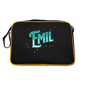 Emil name personalized - Retro Bag - black/gold - Back