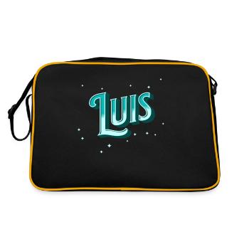 Luis Namen personalisiert - Retro Tasche - Schwarz/Gold - Hinten