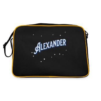 Alexander Namen personalisiert - Retro Tasche - Schwarz/Gold - Hinten