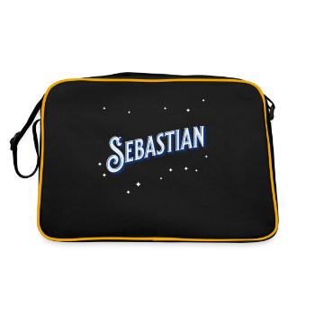 Nom sebastian personnalisé - Sac Retro - noir/or - Dos