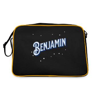 Benjamin name personalized - Retro Bag - black/gold - Back