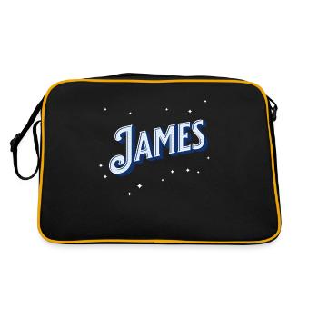 James name personalized - Retro Bag - black/gold - Back