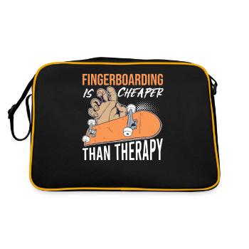 Fingerboard Finger Skateboarding saying. Retro - Retro Bag - black/gold - Back