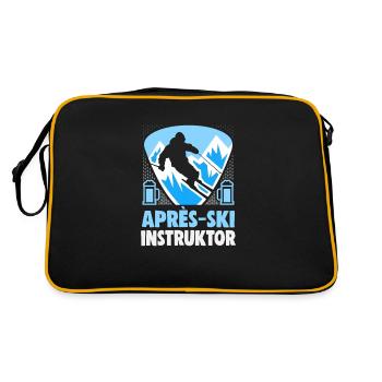 Skifahrer Apres Ski Instructor Ski - Retro Tasche - Schwarz/Gold - Hinten