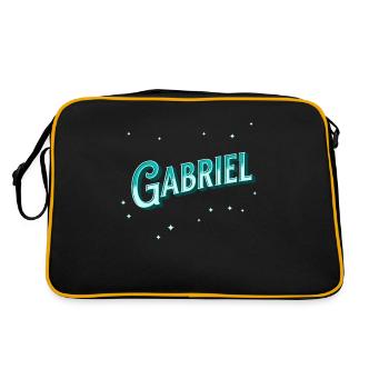Gabriel name personalized - Retro Bag - black/gold - Back