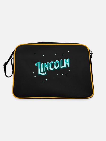 Lincoln names personalized - Retro Bag - black/gold - Back