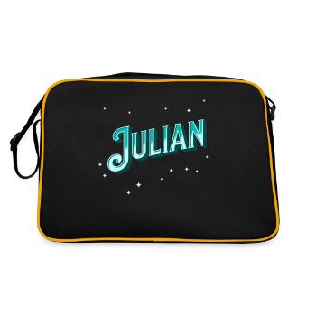 Julian names personalized - Retro Bag - black/gold - Back