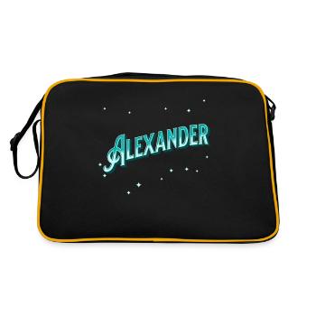 Alexander Namen personalisiert - Retro Tasche - Schwarz/Gold - Hinten