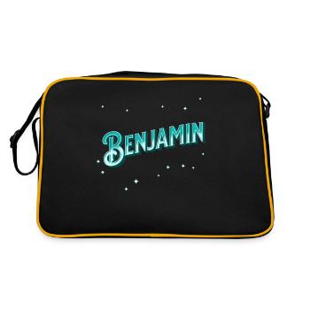Benjamin name personalized - Retro Bag - black/gold - Back