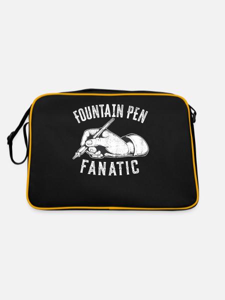 Füllfederhalter Füller Tinte Spruch Kalligraphie - Retro Tasche - Schwarz/Gold - Hinten