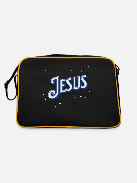 Le nom de Jésus personnalisé - Sac Retro - noir/or - Dos