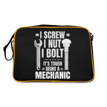 C’est difficile d’être mécanicien - Sac Retro - noir/or - Dos