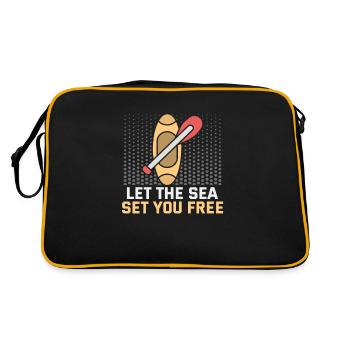 Sup Stand Up Paddle Design Sup Board Paddeln - Retro Bag - black/gold - Back