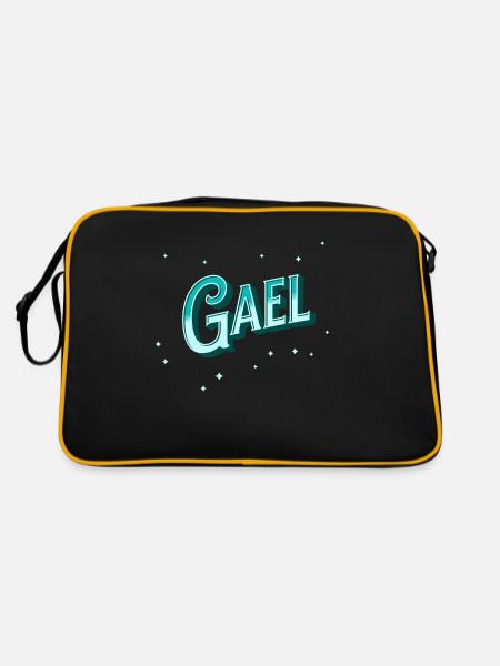 Nom Gael personnalisé - Sac Retro - noir/or - Dos