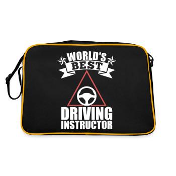 Weltbester Fahrlehrer - Retro Tasche - Schwarz/Gold - Hinten