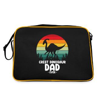 Dinosaur Motif for Paleontologists - Retro Bag - black/gold - Back