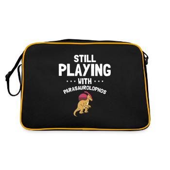 Dinosaur Motif for Paleontologists - Retro Bag - black/gold - Back