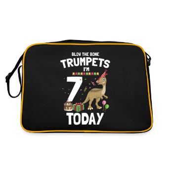 Parasaurolophus for dinosaurs and fosil hunters - Retro Bag - black/gold - Back