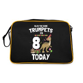Dinosaur Motif for Paleontologists - Retro Bag - black/gold - Back