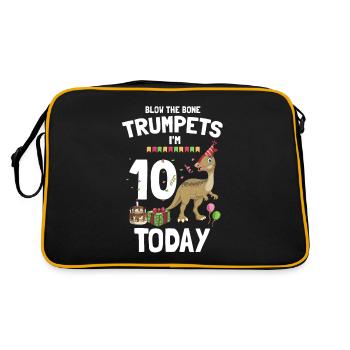 Parasaurolophus for dinosaurs and fosil hunters - Retro Bag - black/gold - Back