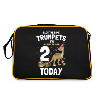 Dinosaur Motif for Paleontologists - Retro Bag - black/gold - Back