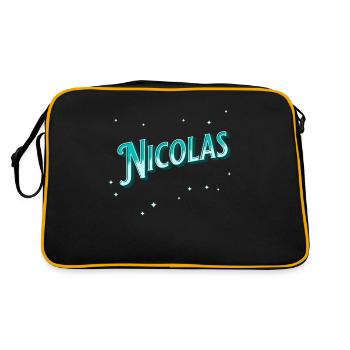 Nicolas' name personalized - Retro Bag - black/gold - Back
