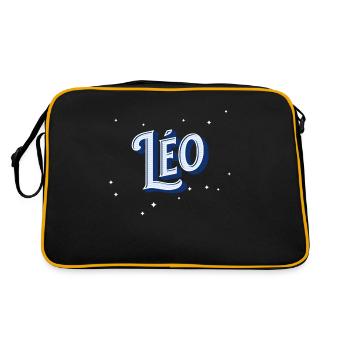 Leo Namen personalisiert - Retro Tasche - Schwarz/Gold - Hinten