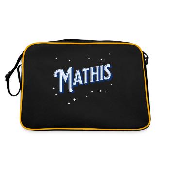 Mathis Namen personalisiert - Retro Tasche - Schwarz/Gold - Hinten