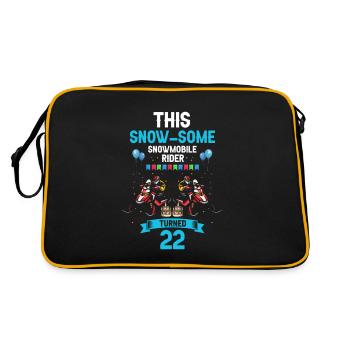 Snowmobile design for skidoo riders birthday - Retro Bag - black/gold - Back