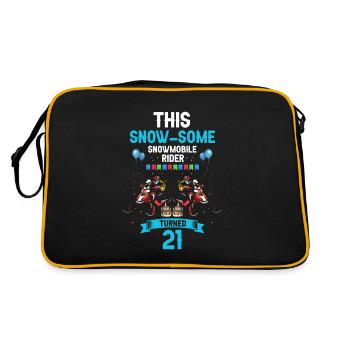 Schneemobil Design für Skidoofahrer Geburtstag - Retro Tasche - Schwarz/Gold - Hinten