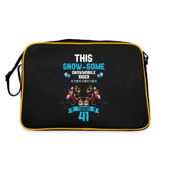 Schneemobil Design für Skidoo Fahrer Geburtstag - Retro Tasche - Schwarz/Gold - Hinten