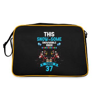 Schneemobil Design für Skidoo Fahrer Geburtstag - Retro Tasche - Schwarz/Gold - Hinten
