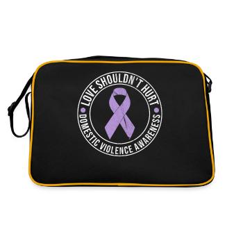 L’amour contre la violence domestique ne devrait pas faire de mal - Sac Retro - noir/or - Dos
