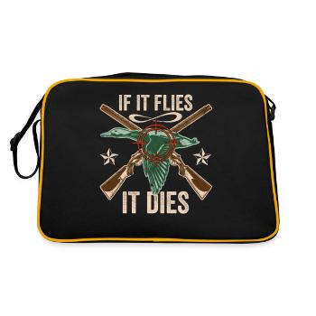 Quand il vole, il meurt fusil de chasse aux oiseaux - Sac Retro - noir/or - Dos