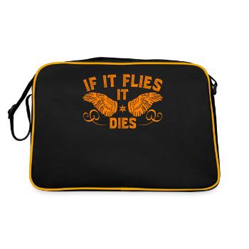 Bird hunting Topic: When it flies, it dies - Retro Bag - black/gold - Back