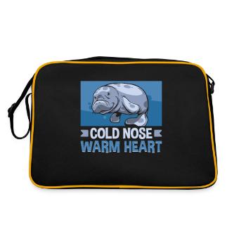 Cold Nose Warm Heart Manatee Chubby Manatee - Retro Bag - black/gold - Back