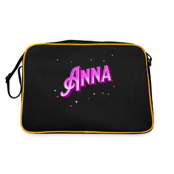 Anna name personalized - Retro Bag - black/gold - Back