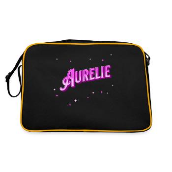 Aurelie name personalized - Retro Bag - black/gold - Back