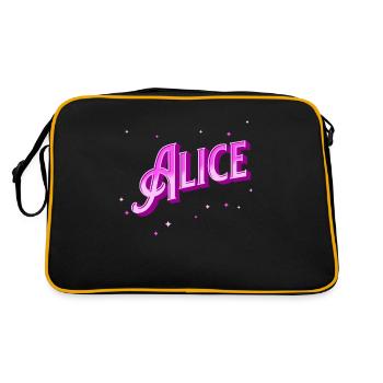 Le prénom d’Alice personnalisé - Sac Retro - noir/or - Dos