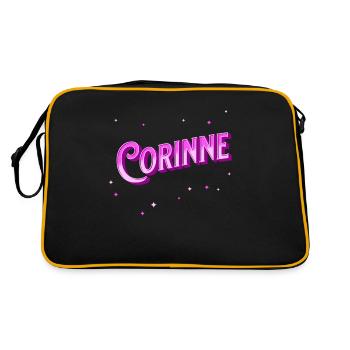 Corinne nom personnalisé - Sac Retro - noir/or - Dos