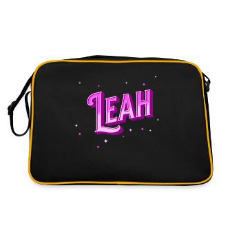 Leah name personalized - Retro Bag - black/gold - Back